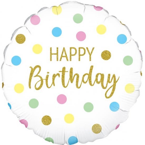 18" Happy Birthday Pastel Foil Balloon #1