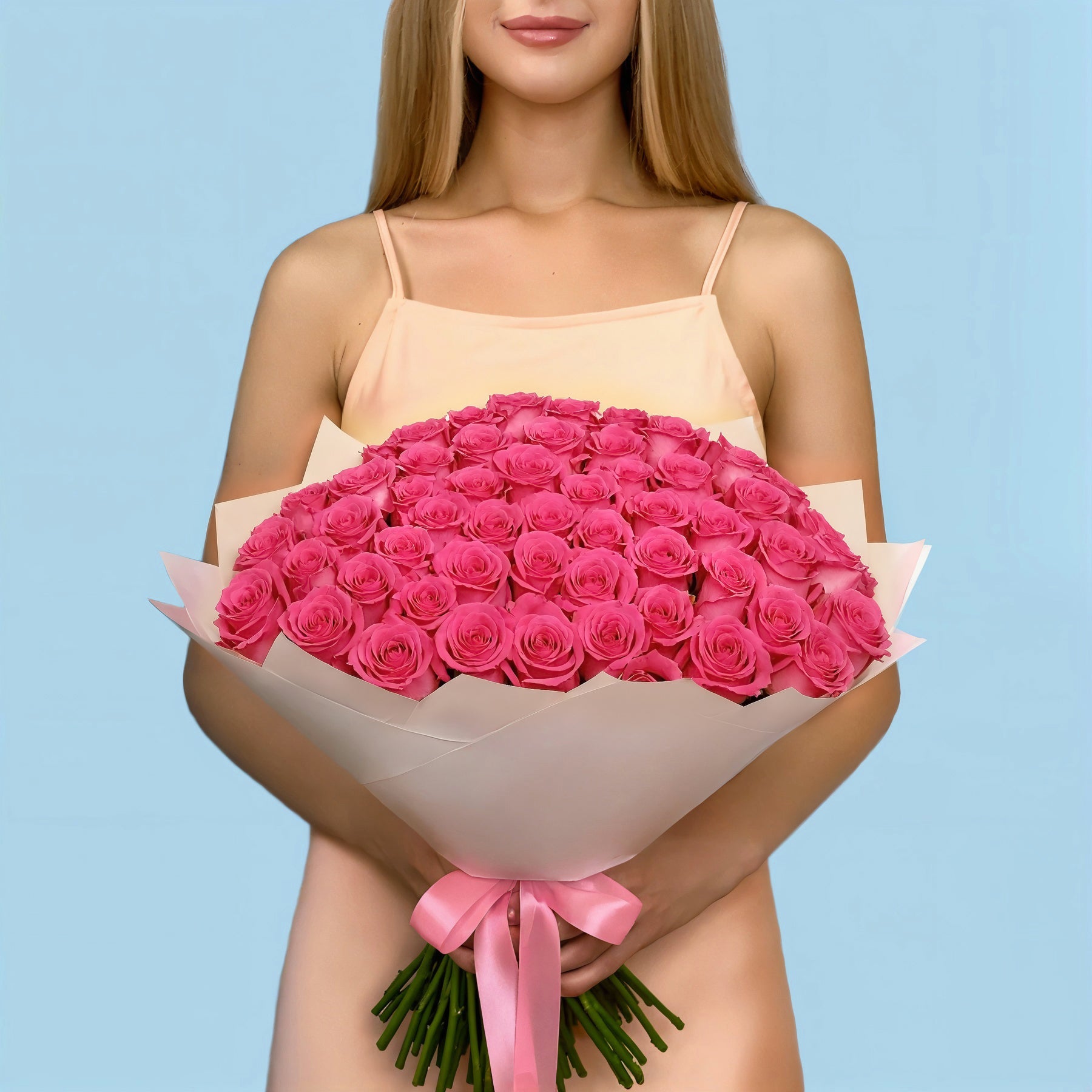 100 Pink Roses from Kenya #1