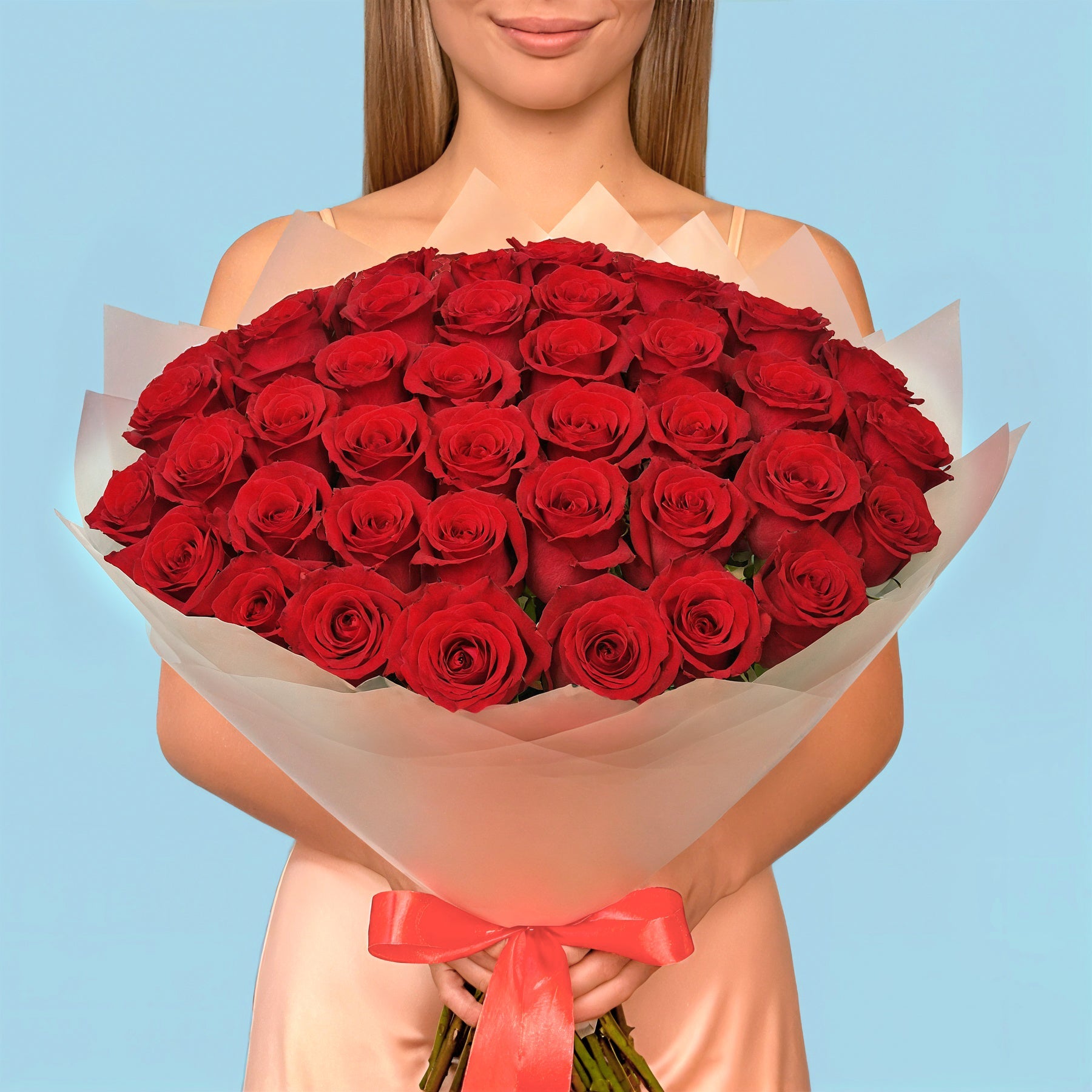 50 Premium Red Roses #1