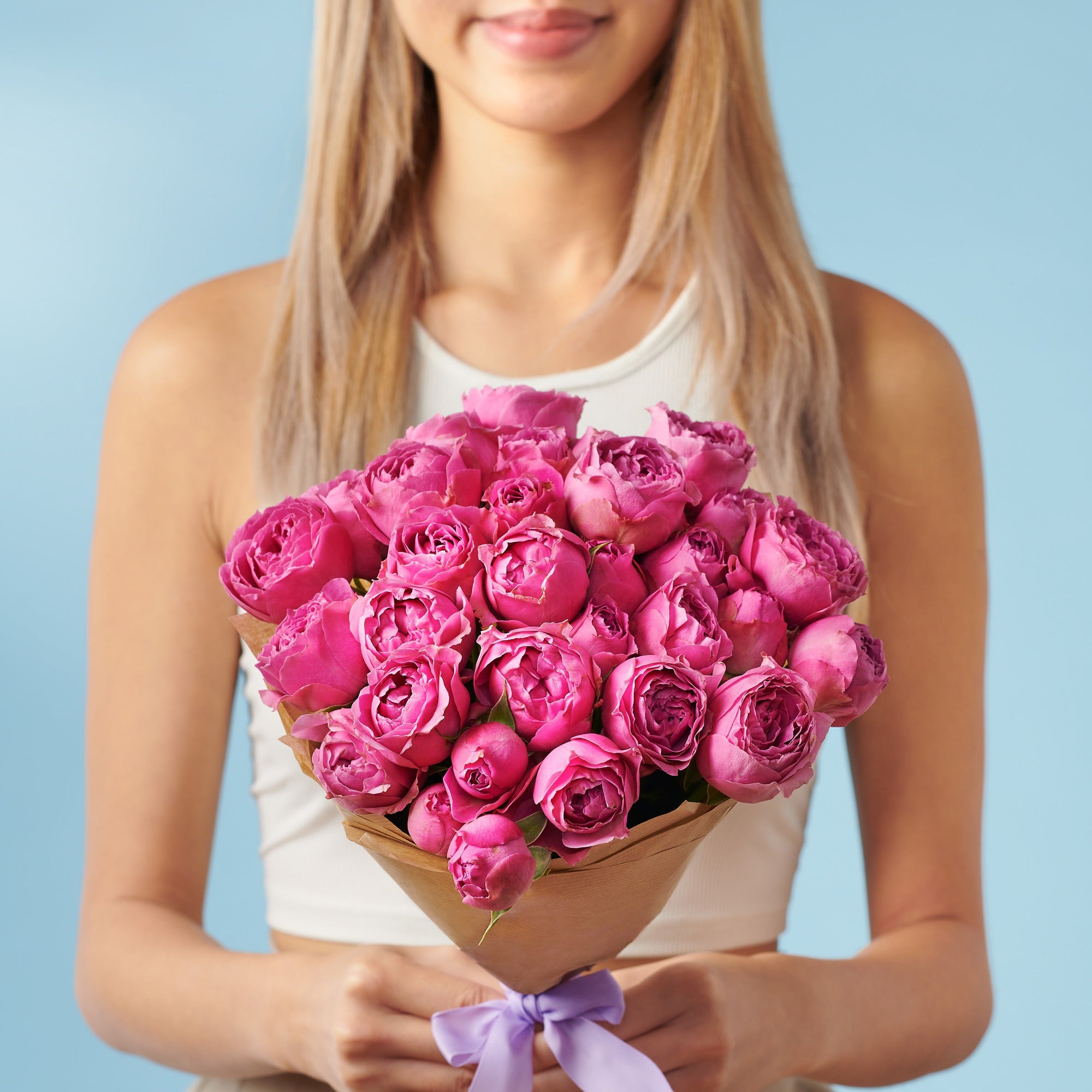 5 Peony Pink Roses #1