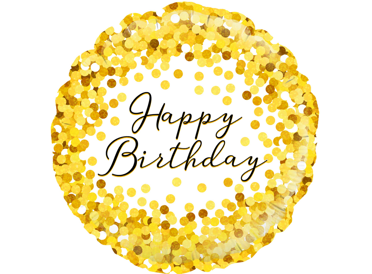 18&quot; Happy Birthday Gold Sparkle Foil Balloon #1