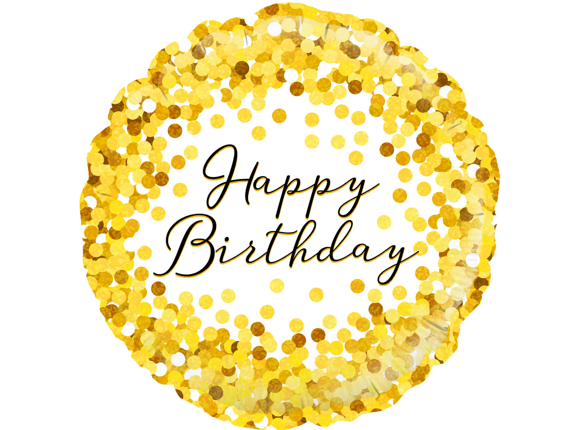 18" Happy Birthday Gold Sparkle Foil Balloon #1