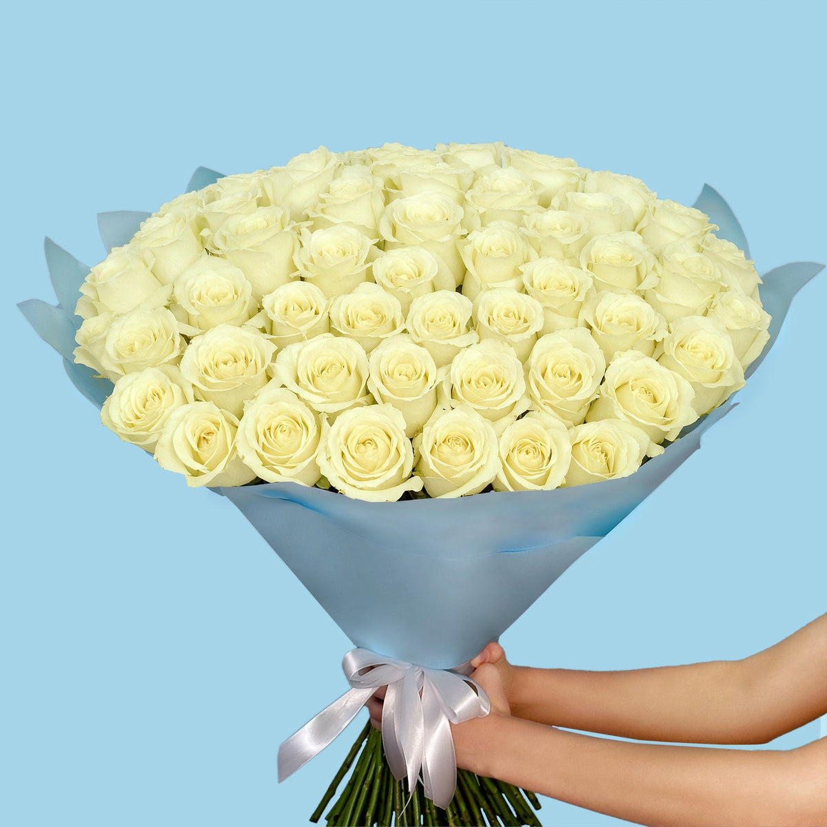 Bouquet of 100 White roses #7