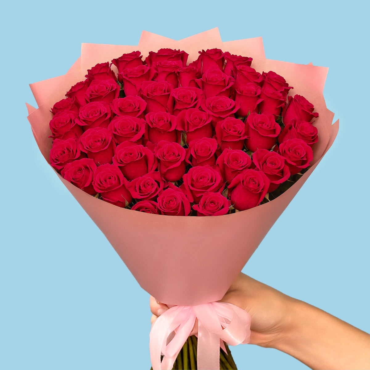Bouquet of 50 Hot Pink roses #3